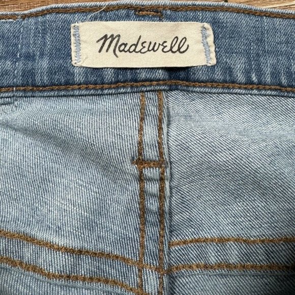 Madewell 9'' High Rise Skinny‎ Jeans Women's Sz 25 Blue Denim Distressed Leg - Picture 6 of 8